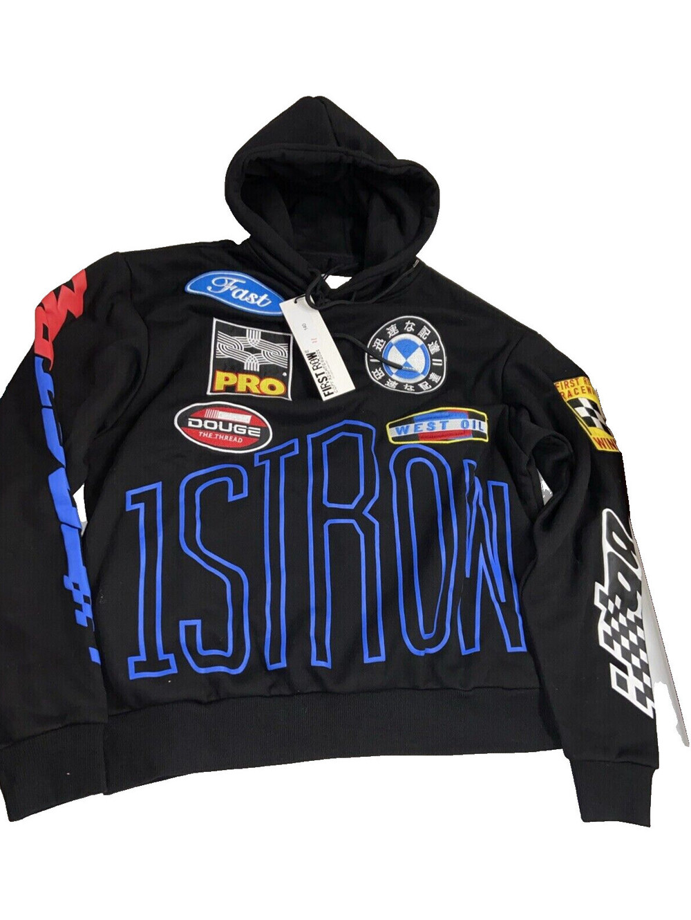 First Roe Racing Hoodie M Mens Black pullover